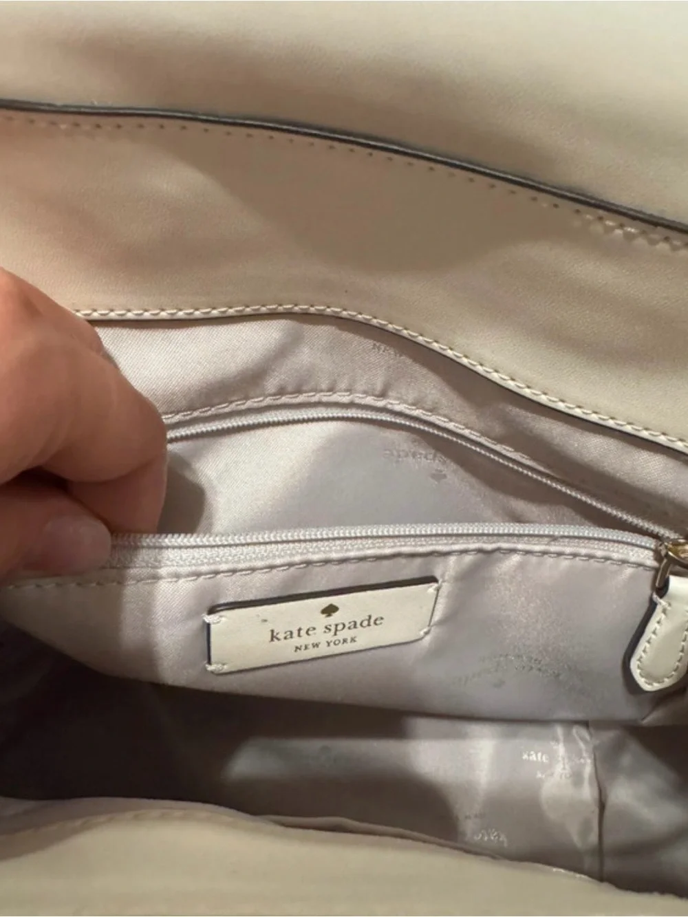 kate spade White Leather Backpack